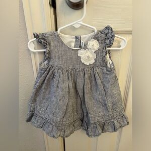 Janie and Jack blue pinstripe dress 6-12 mo